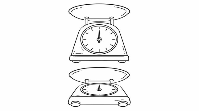 Vintage Mechanical Kitchen Scale Illustration.