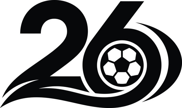 Black number twenty six with a soccer ball