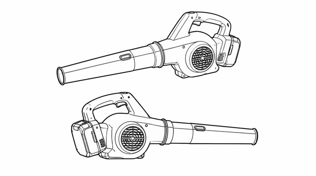 Cordless Electric Leaf Blower Dual Angle Views.