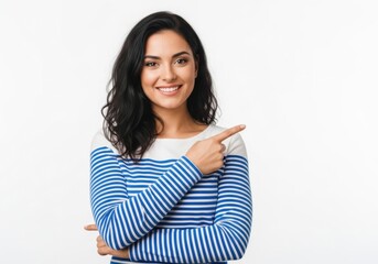 Fototapeta premium Young woman smiling while brushing teeth with toothbrush