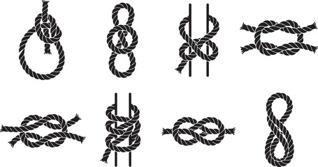 Collection of traditional nautical rope knots © tarik