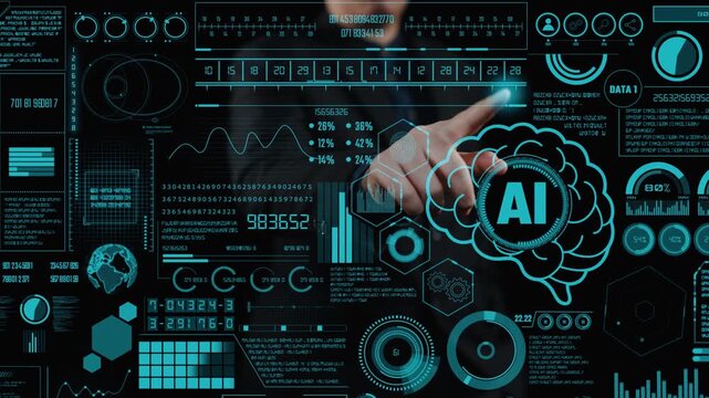 Explore a captivating digital interface showcasing advanced data analytics and artificial intelligence concepts, emphasizing user interaction with futuristic visuals. Cipher
