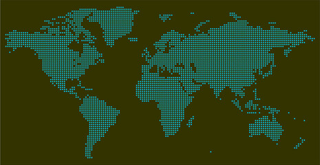 Fototapeta premium Dot Matrix Earth Map for Technology Projects