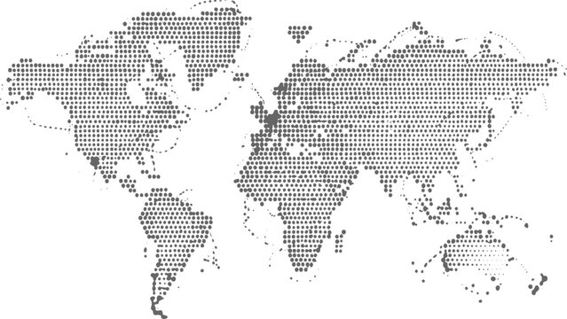 Abstract Grunge World Map Illustration Featuring Aged Distress Effects, Scratch Textures, Dust Noise and Vintage Cartographic Style.