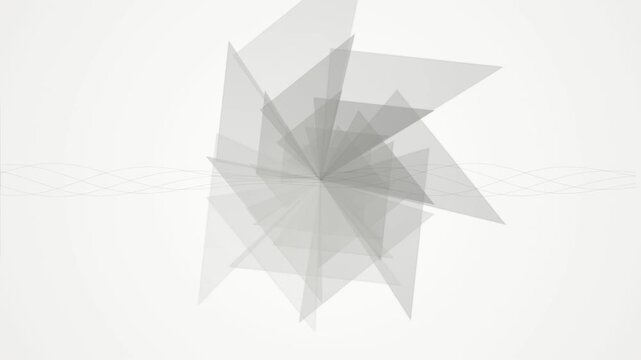 Create a visually engaging abstract geometric image featuring overlapping triangles and polygons in shades of gray, white, and beige with subtle gradients and shadows for modern digital designs