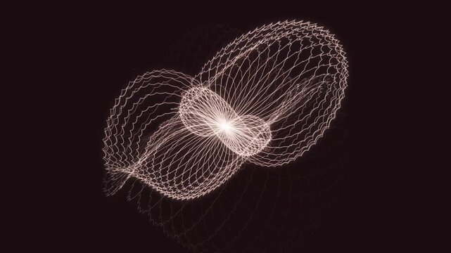 A captivating abstract depiction of interconnected luminous filaments forming a complex, symmetrical pattern that evokes scientific concepts, technological innovation, and futuristic visions