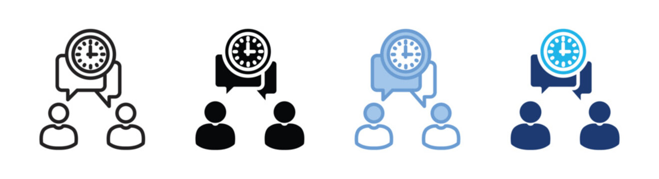 Daily standup icon set multiple style collection