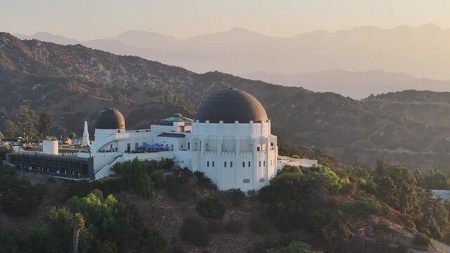 Aerial view of the cityscape taken by the Griffith Observatory in Los Angeles, California, USA