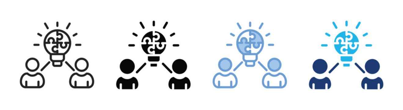 Brainstorm icon set multiple style collection