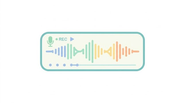 Colorful Voice Recording Interface with Audio Waveform