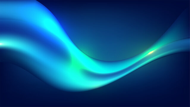 Abstract blue wave background with futuristic glowing neon light, digital technology and modern graphic design concepts