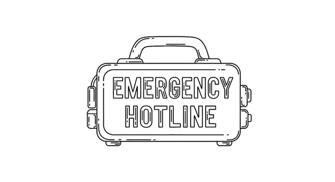 Emergency hotline phone illustration.
