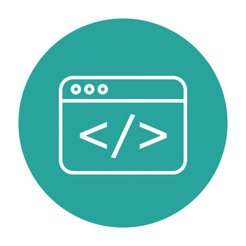 Software Development Coding Icon Representing Programming and Web Design Projects