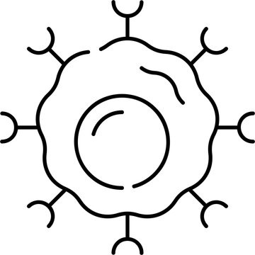 Line Art T Cell Icon
