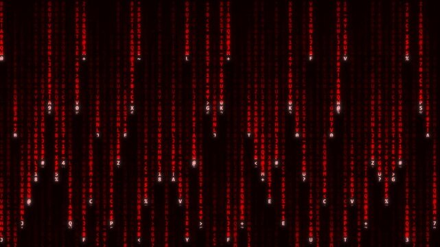 Sith blood code digital rain falling in dark red cyber background