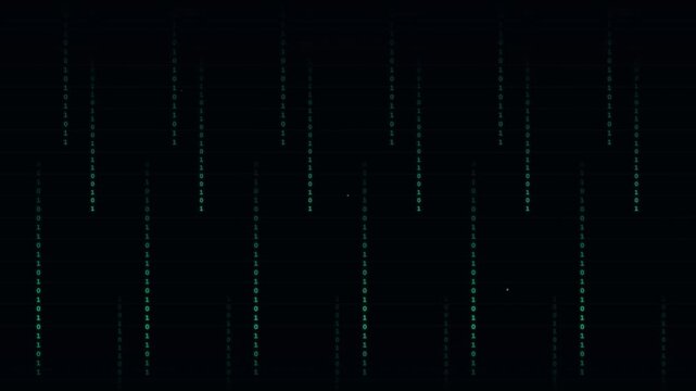 futuristic data stream binary code matrix background