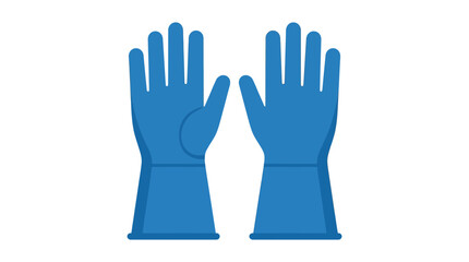 Fototapeta premium Blue protective rubber gloves icon on white background.