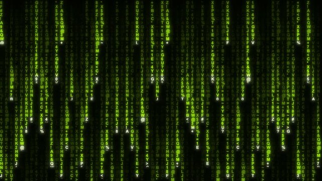 Toxic wasteland code digital rain falling in green danger cyber background