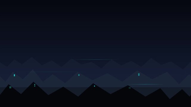 futuristic city skyline silhouette vector tech motion background