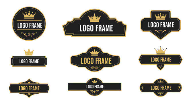 Royal Logo Frames Collection - Vintage Crown Badges & Labels