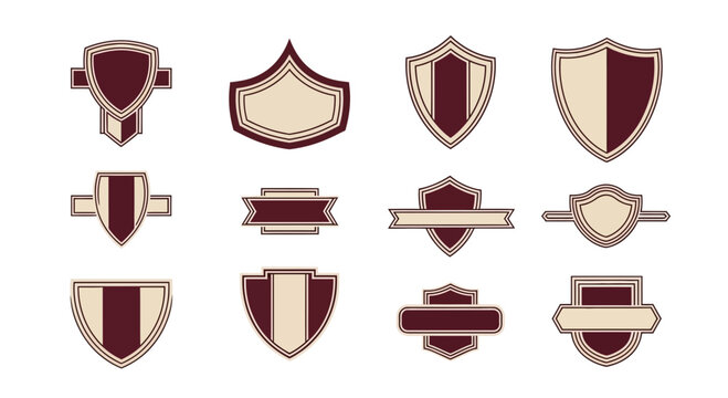 Vector Shield Badges Set: Emblems, Crests, and Labels