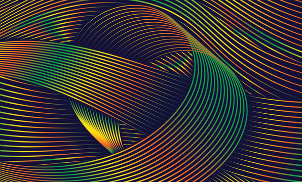 Abstract Colorful Geometric Wave Background with Vibrant Flowing Lines and Seamless Pattern Design