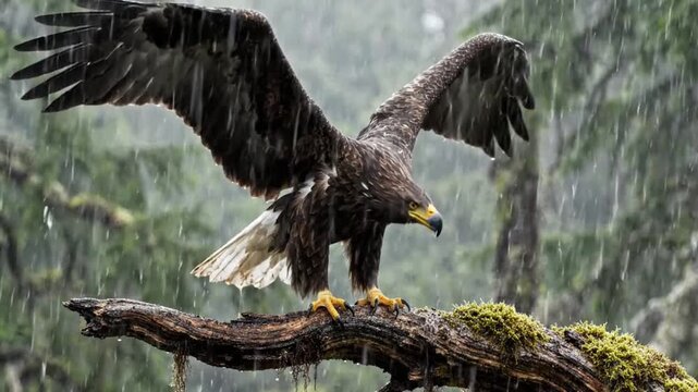 Bald Eagle Perched on Tree Branch 1.