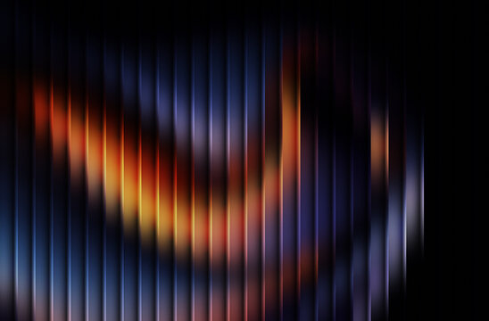 Abstract background with vertical lines and glowing orange and blue light streaks creating a futuristic visual effect