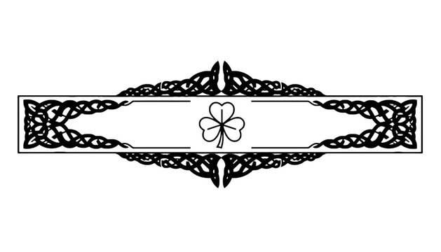 Shamrock celtic knot border frame design element