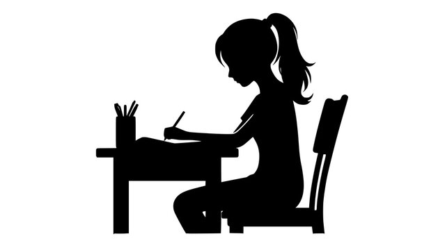 silhouette of a woman sitting on a chair