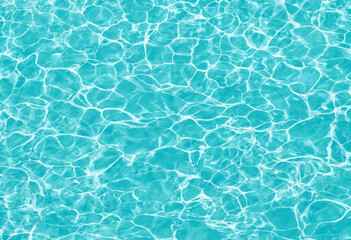 Fototapeta premium Sunlight reflections on turquoise swimming pool water surface with turquoise reflection sunlight swimming abstract background transparent refreshing vacation clearwater relaxing wellness