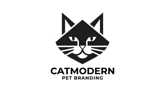 Cat Modern Pet Branding Logo.