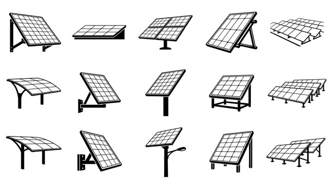 Collection of Solar Panel Set Ups and Mounting Systems Diverse Array Of Photovoltaic Energy Solutions For Sustainable Power Generation