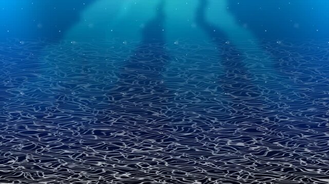 Underwater caustics sunlight ocean waves swimming pool reflection