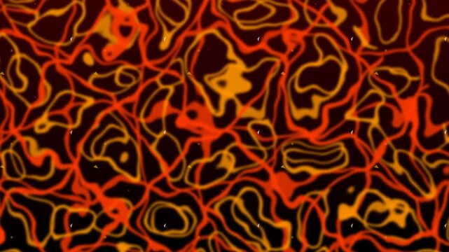 Molten lava pool caustics sunlight reflection fire waves