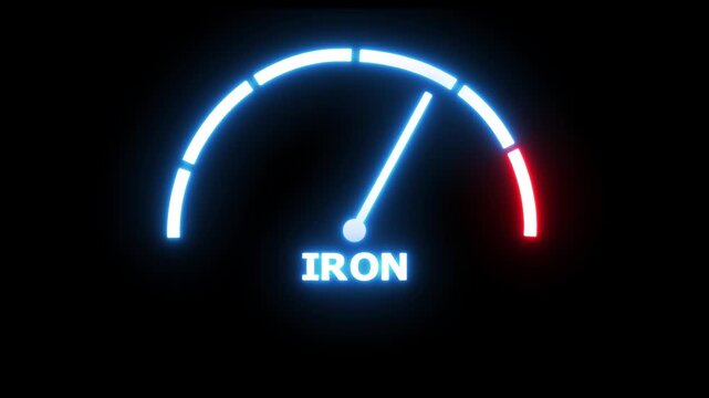 Iron level abstract scale. Food value measuring.4k animation video.