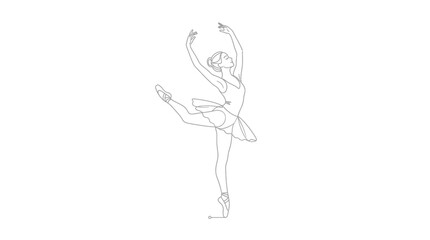 Obraz premium Graceful ballet dancer performing a pirouette with elegant pose and pointed toes en pointe