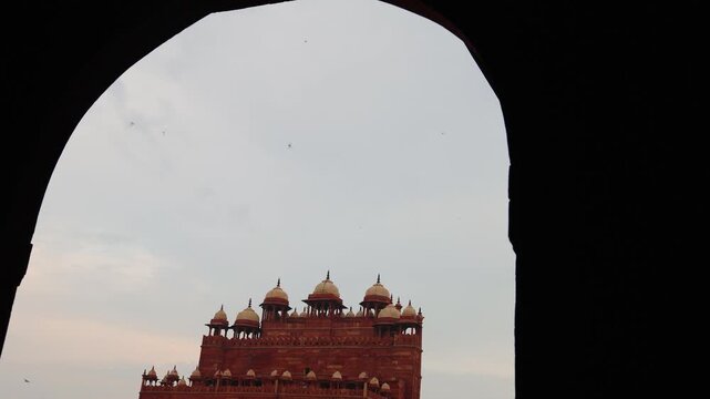 Iconic Buland Darwaza Monument Viewed Through Grand Mughal Gateway In fatehpur sikri