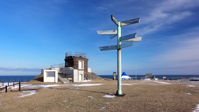 宗谷岬の旧海軍望楼の冬