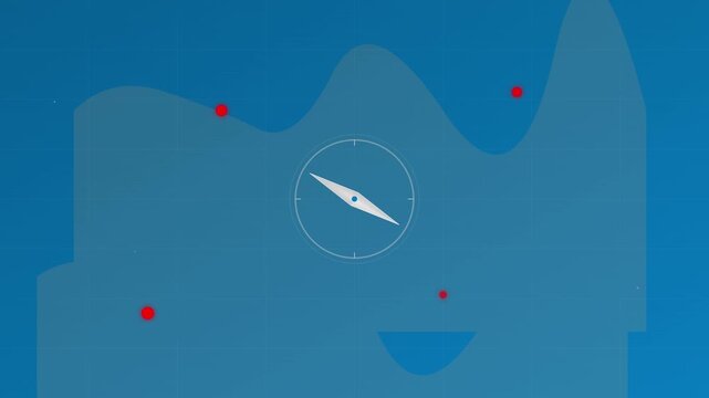 Compass Navigation Dots Global Travel Map Background