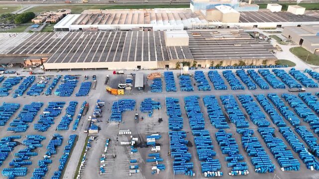 Industrial Data center in Santa Catarina, Brazil. Aerial view. Production of porcelain tiles and large format porcelain slabs.