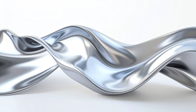 Abstract Metallic Liquid Wave Flowing Smoothly.
