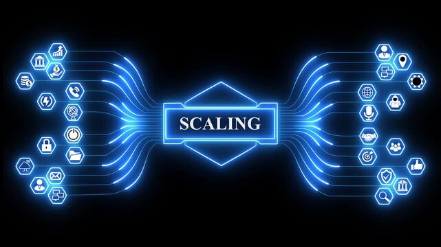 Enterprise performance dashboard powered by Scaling analytics interface with secure infrastructure monitoring and advanced digital technology.4k digital motion video,..