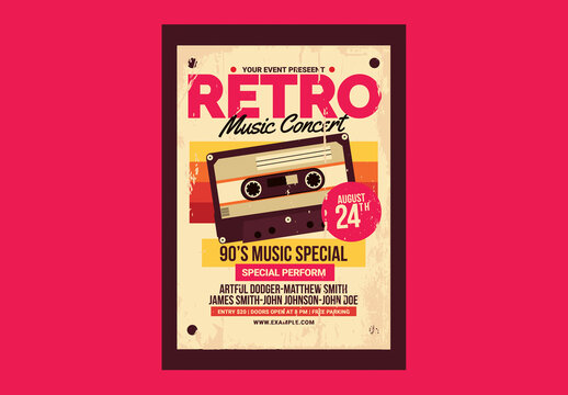 Retro Music Concert Cassette Flyer