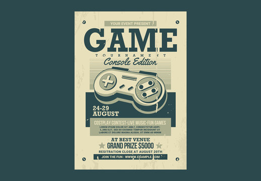 Retro Game Tournament Flyer