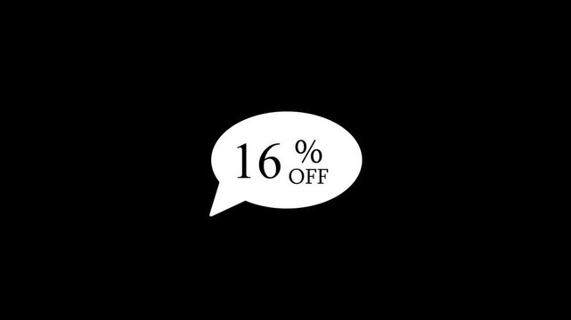 Red speech bubble icon with 35 percent off hot sale text animation