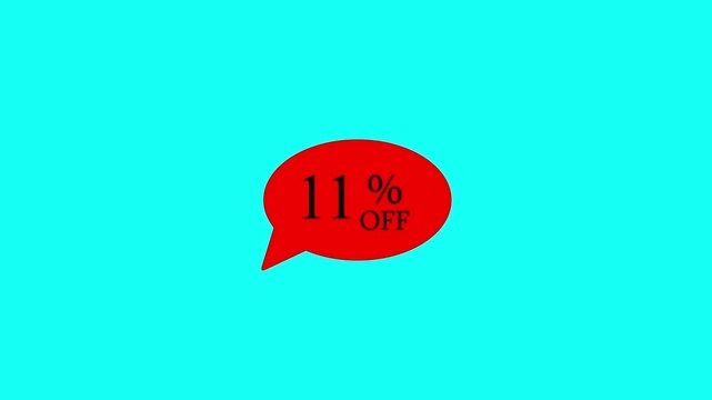 Red speech bubble icon with 35 percent off hot sale text animation