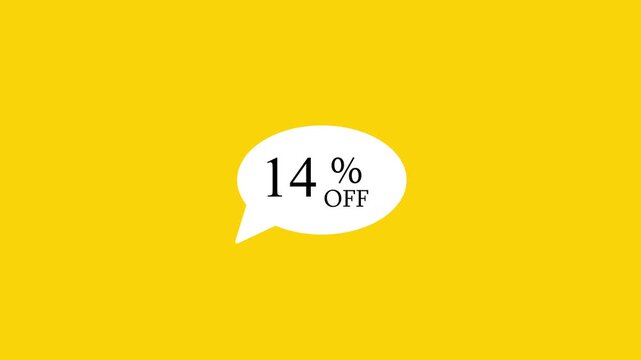 Red speech bubble icon with 35 percent off hot sale text animation