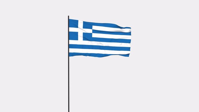 Greece Flag Animation 4K Transparent Background with Alpha Channel