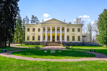 Classic estate of Prince Gagarin in the village of Kholomki, Pskov region of Russia